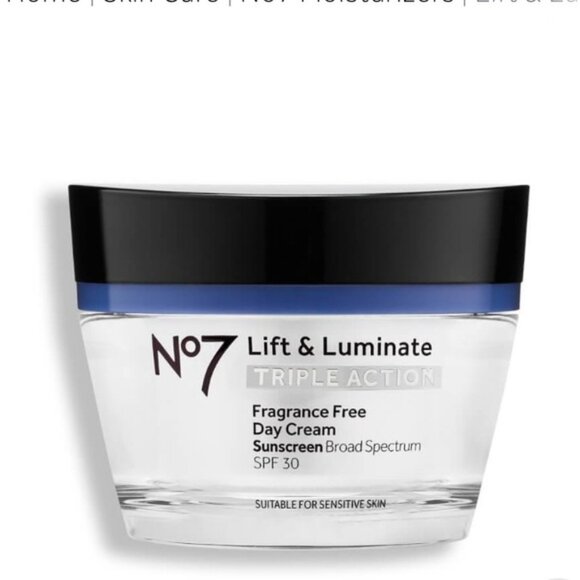 New, Unopened, No7 Lift & Luminate Triple Action Fragrance Free Day Cream SPF 30 - Picture 1 of 1